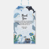 Onder het Zee Wereld Verjaardag Dank u Gift Label Cadeaulabel (Voorkant)