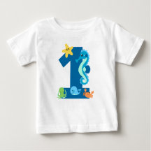 Onder het Zee Whale 1st birthday shirt