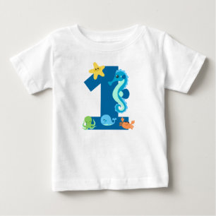 Onder het Zee Whale 1st birthday shirt