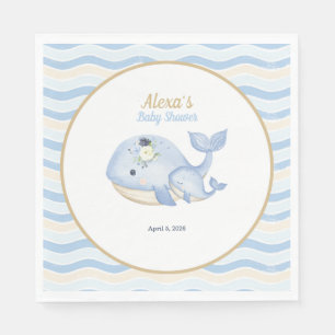 Onder het Zee Whale Baby shower (Boy) Servet