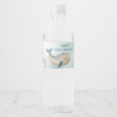 Onder het Zee Whale Baby shower Waterfles Etiket (Voorkant)