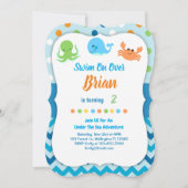 Onder het Zee Whale Birthday Invitation Kaart (Voorkant)