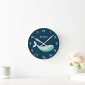 Onder het Zee Whale Kinder Nursery Wall Clock Ronde Klok (Huis)