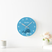 Onder het Zee Whale Kinder Nursery Wall Clock Ronde Klok (Huis)