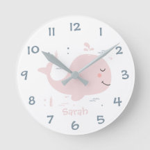 Onder het Zee Whale Kinder Nursery Wall Clock