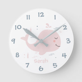 Onder het Zee Whale Kinder Nursery Wall Clock Ronde Klok