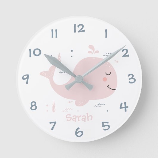 Onder het Zee Whale Kinder Nursery Wall Clock Ronde Klok (Voorkant)
