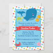 Onder het Zee Whale Ocean Creatures Baby shower Kaart (Voorkant)