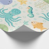 Onder het Zee Whale Pattern Cadeaupapier (Hoek)