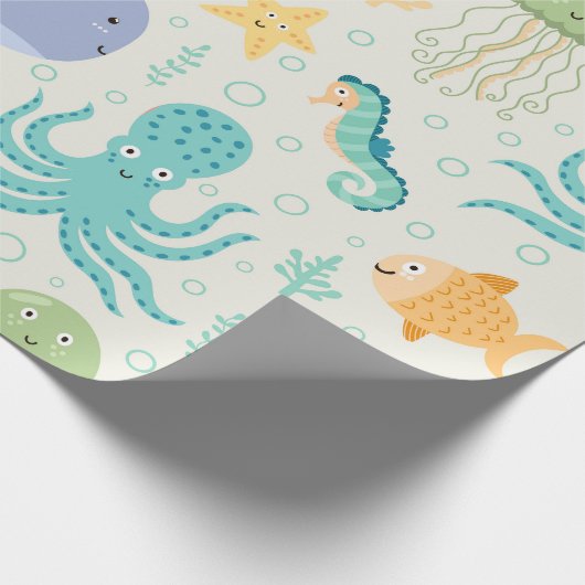 Onder het Zee Whale Pattern Cadeaupapier (Hoek)