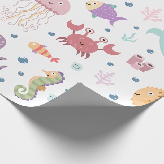 Onder het Zee Whale Pattern Cadeaupapier (Hoek)