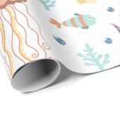 Onder het Zee Whale Pattern Cadeaupapier (Rol Hoek)