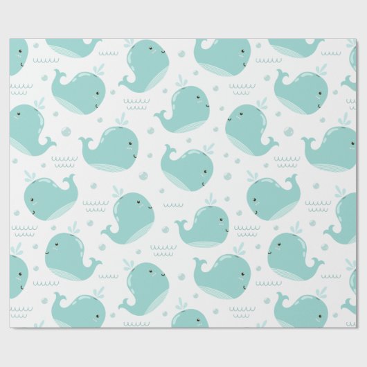 Onder het Zee Whale Pattern Cadeaupapier (Vlak)