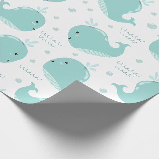 Onder het Zee Whale Pattern Cadeaupapier (Hoek)