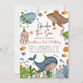 Onder het Zee Whale Shark Turtle Zee Life Birthday Kaart (Voorkant)