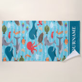 Onder het Zee Whale Shark Turtle Zee Life Strandlaken (Voorkant)