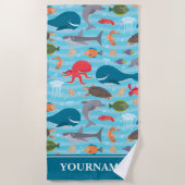 Onder het Zee Whale Shark Turtle Zee Life Strandlaken (Voorkant)