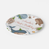 Onder het Zee Whale Shark Zee Life 1st Birthday Papieren Bordje (Gekanteld)
