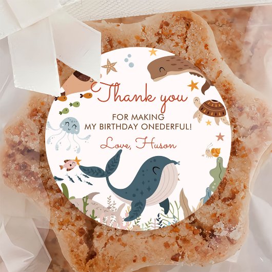 Onder het Zee Whale Shark Zee Life 1st Birthday Ronde Sticker