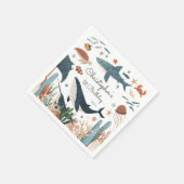 Onder het Zee Whale Shark Zee Life 1st Birthday Servet (Hoek)