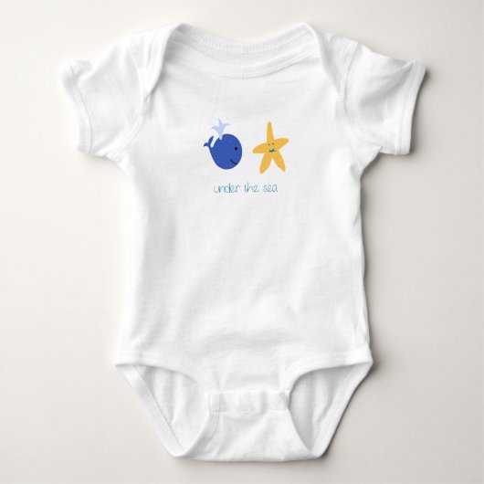 Onder het Zee Whale Starfish Baby Bodysuit (Voorkant)