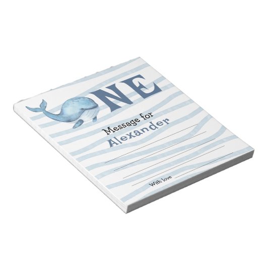 Onder het zee Whale verjaardagscapsule bericht Notitieblok (Schuin)