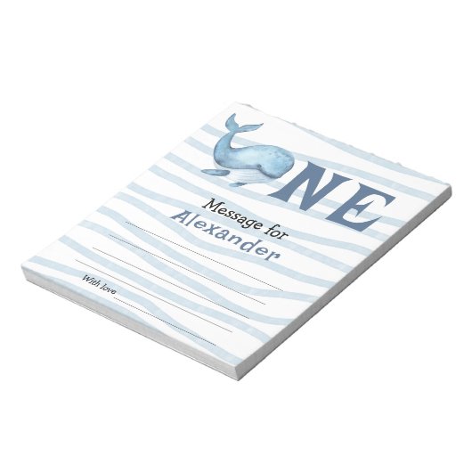 Onder het zee Whale verjaardagscapsule bericht Notitieblok (Linkerzijde)