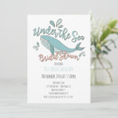 Onder het Zee Whale Vrijgezellenfeest Kaart (Staand voorkant)