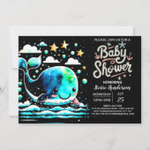 Onder het Zee Whale Waves Boy Baby shower Kaart (Voorkant)