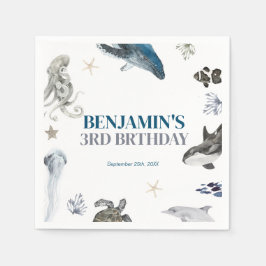 Onder het Zee Whale Zee Life Birthday Servet