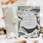 Onder het Zee Whale Zee Life Verjaardagsfeest Kaart