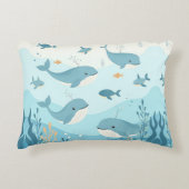 Onder het Zee Whales & Fish Accent Kussen (Voorkant)
