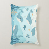 Onder het Zee Whales & Fish Accent Kussen (Voorkant(Verticaal))