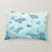 Onder het Zee Whales & Fish Accent Kussen (Achterkant)