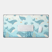 Onder het Zee Whales & Fish Kinder Bureaumat (Keyboard & Muis)