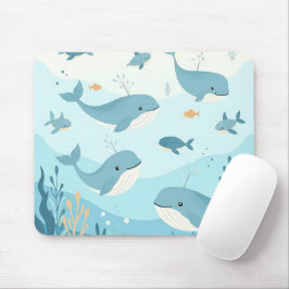 Onder het Zee Whales & Fish Kinder Muismat