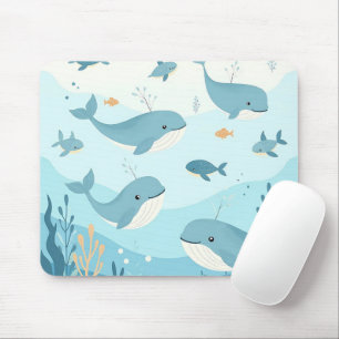 Onder het Zee Whales & Fish Kinder Muismat