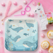 Onder het Zee Whales & Fish Kinder Papieren Bordje (Feest)