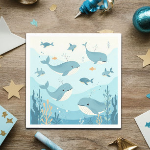 Onder het Zee Whales & Fish Kinder Servet