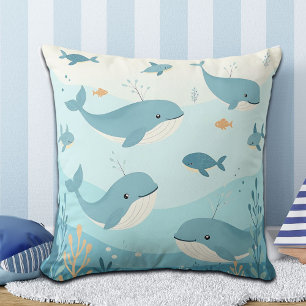 Onder het Zee Whales & Fish Kussen