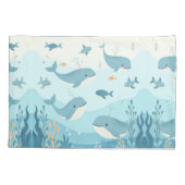 Onder het Zee Whales & Fish Kussensloop (Achterkant)