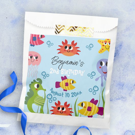 Onder het Zee Whimsical Creatures Birthday Party Bedankzakje
