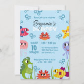 Onder het Zee Whimsical Creatures Birthday Party Kaart (Voorkant)