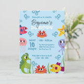 Onder het Zee Whimsical Creatures Birthday Party Kaart (Staand voorkant)