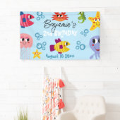 Onder het Zee Whimsical Creatures Birthday Party Spandoek (Insitu)