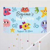 Onder het Zee Whimsical Creatures Birthday Party Spandoek