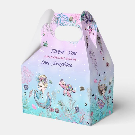 Onder het Zee Whimsical Mermaid Birthday Party Bedankdoosjes (Achterkant)