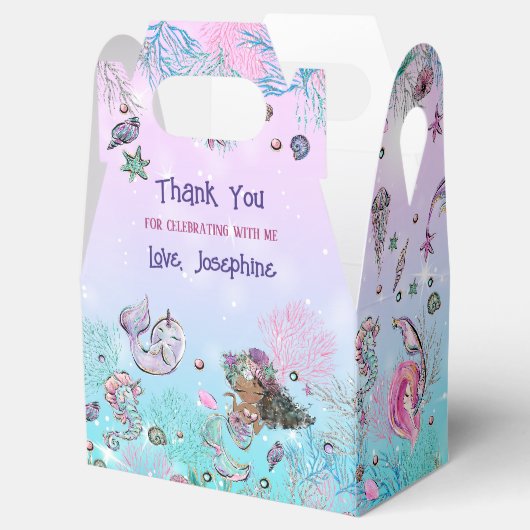 Onder het Zee Whimsical Mermaid Birthday Party Bedankdoosjes (Geopend)