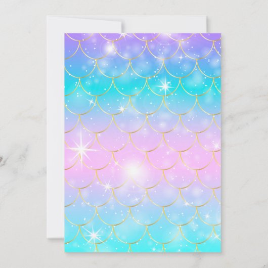 Onder het Zee Whimsical Mermaid Birthday Party Kaart (Achterkant)