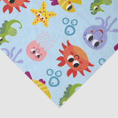 Onder het Zee Whimsical Schattige Creatures Birthd Tissuepapier (Detail)